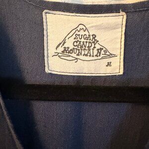 Navy Sugar Candy Mountain Linen Jumpsuit with pockets